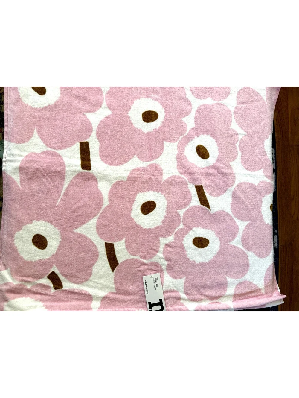Marimekko Unikko Pink White Cotton 2 Bath 2Hand 2Fingertip Towel Set 6pc